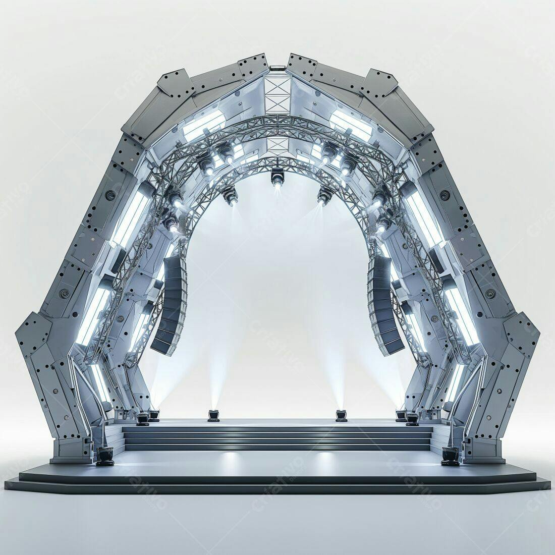 Palco futurista para eventos modernos