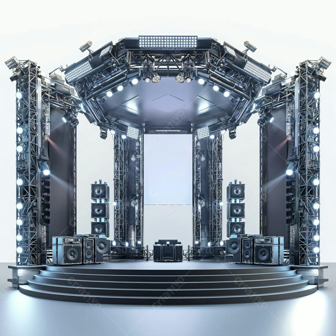 Palco de Show Moderno com Iluminação Metálica
