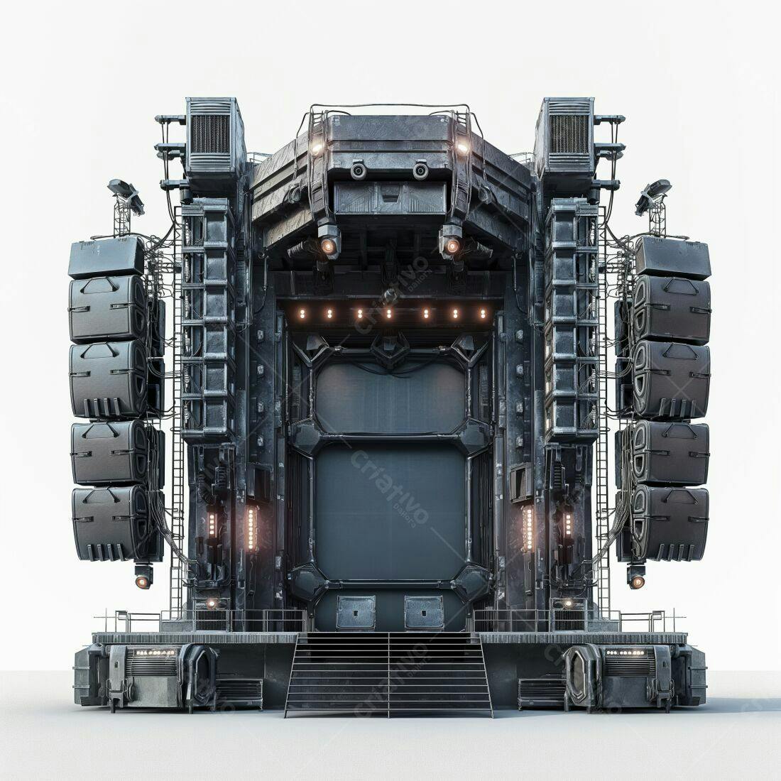 Estrutura metálica futurista palco