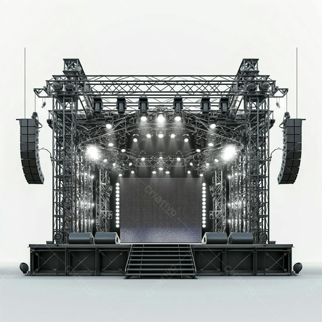 Palco de concerto moderno com iluminação