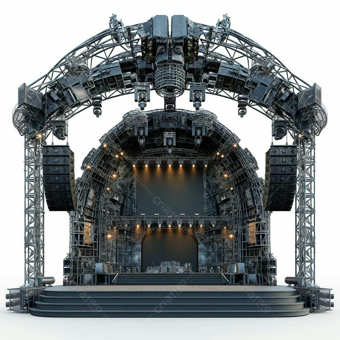 Palco de Show Metálico futurista
