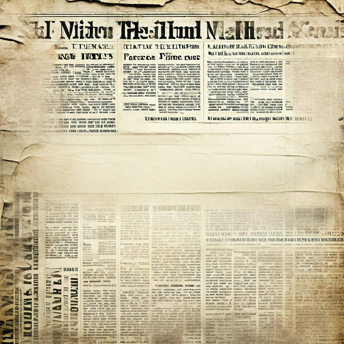 Jornal antigo em tons sépia