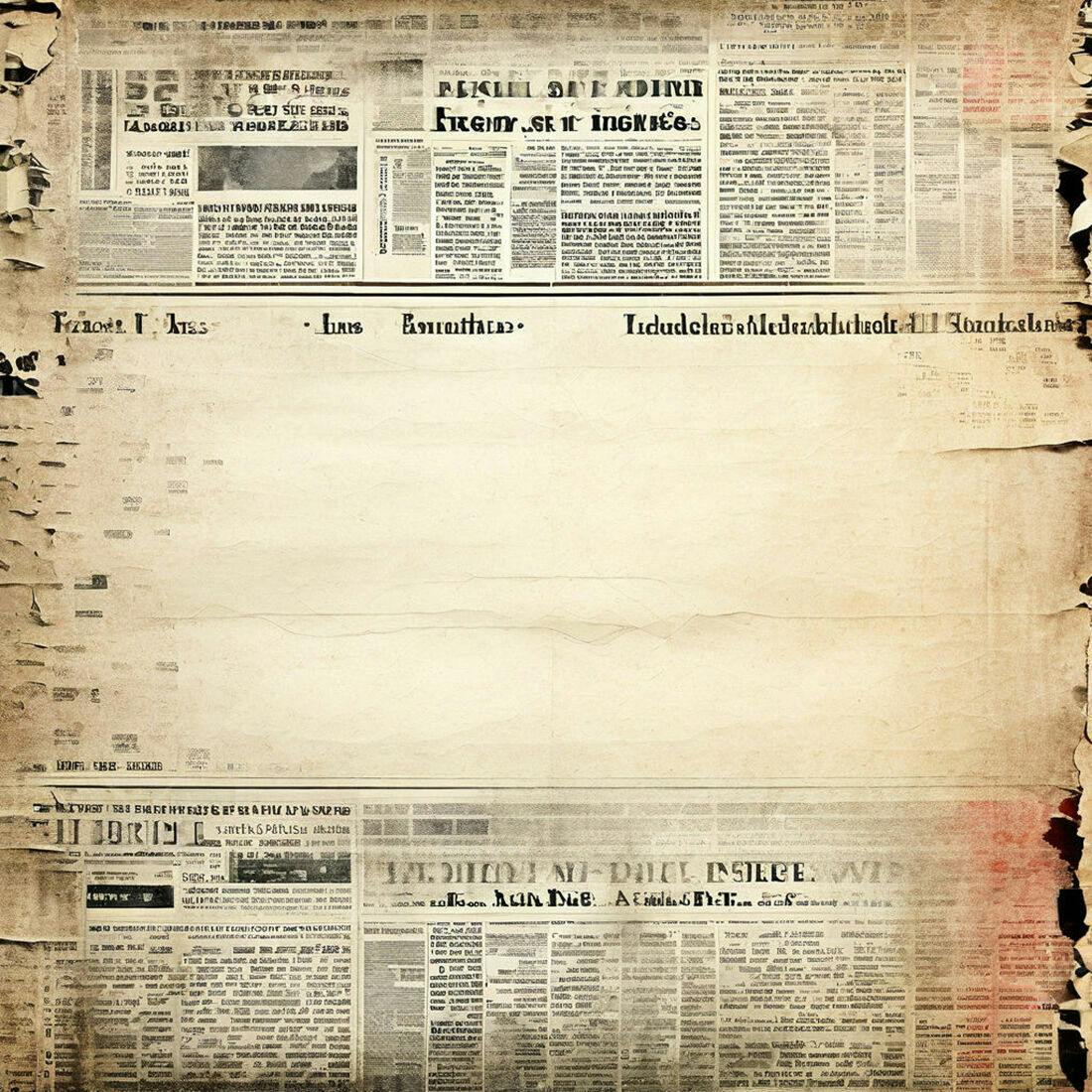 Jornal antigo com texto ilegível