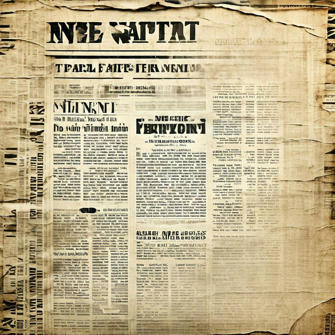 Jornal antigo em tons sépia
