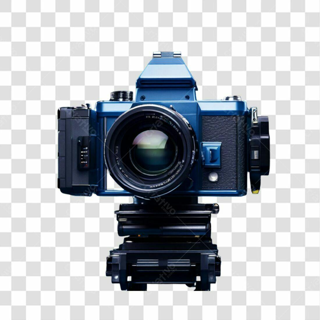 Icone Câmera Fotográfica Azul PNG com fundo transparente