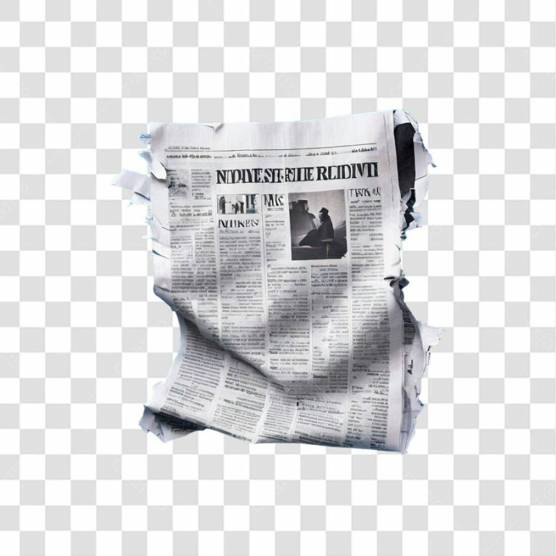 PNG Jornal Rasgado com Fundo Transparente