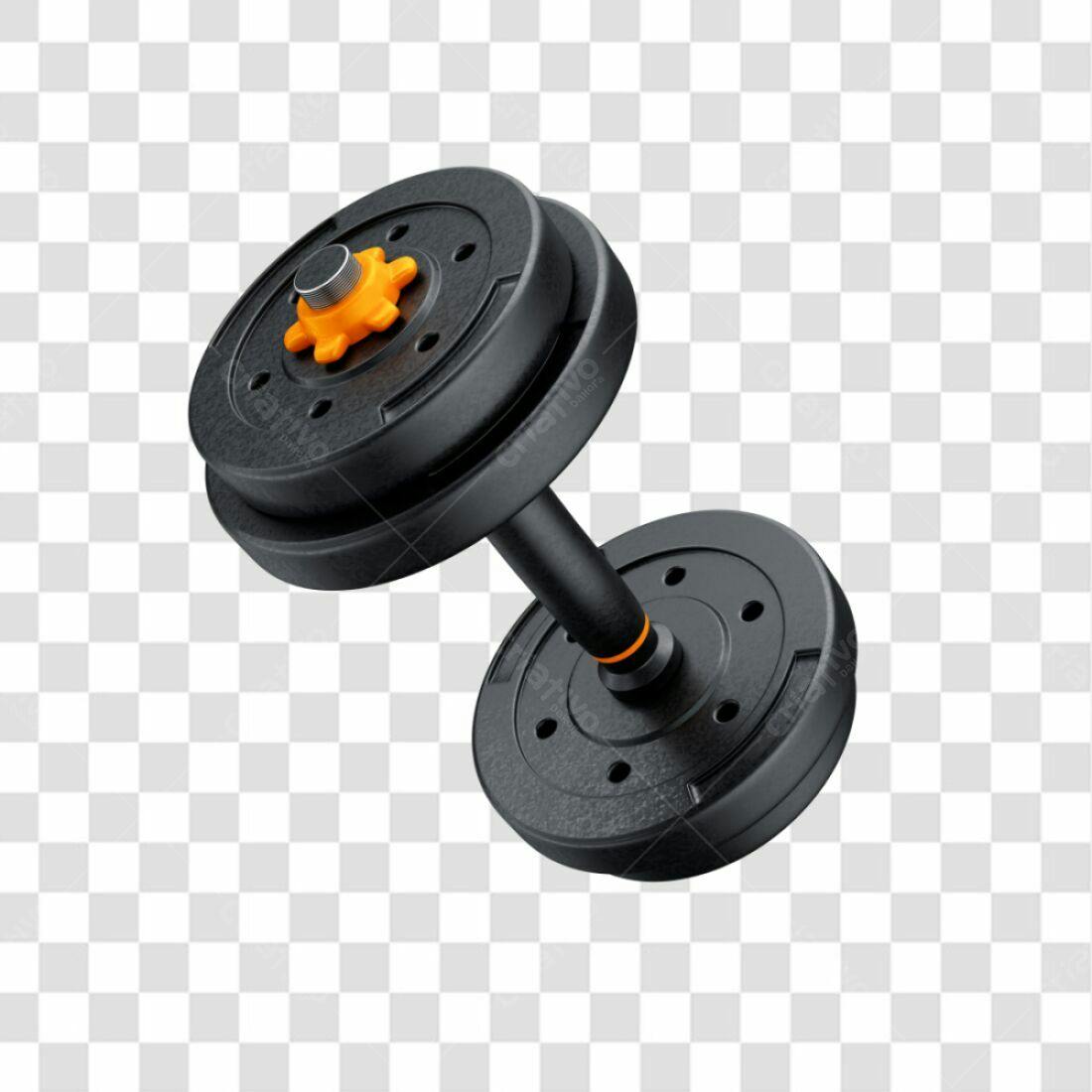 Icone Haltere Preto Academia PNG com fundo transparente