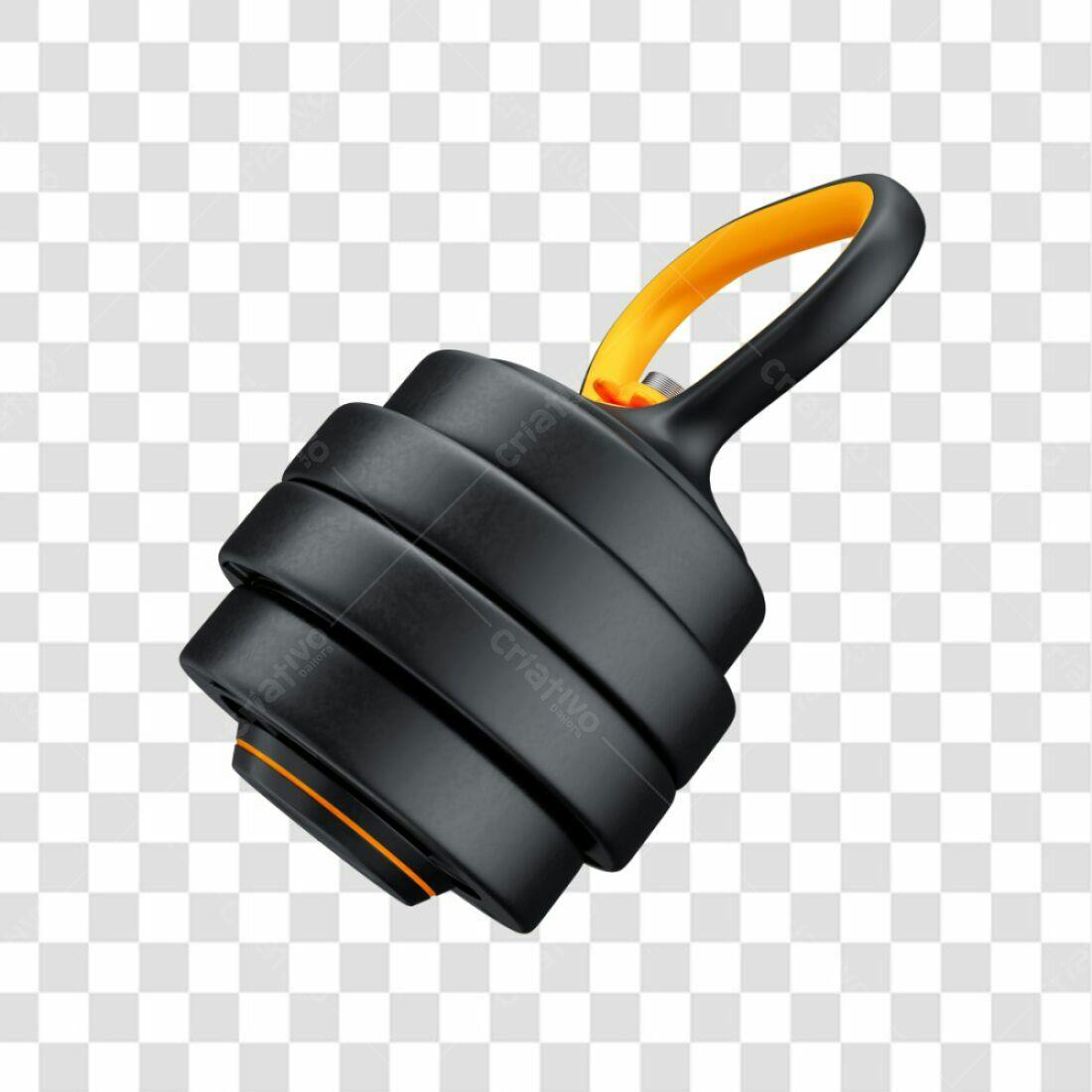 Icone Haltere Preto e Laranja PNG com fundo transparente