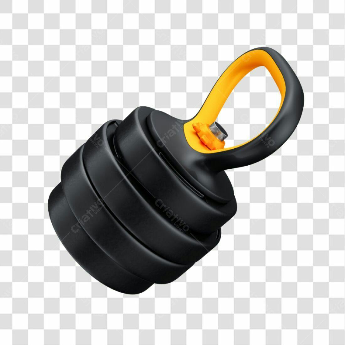 Icone Haltere Preto e Amarelo PNG com fundo transparente