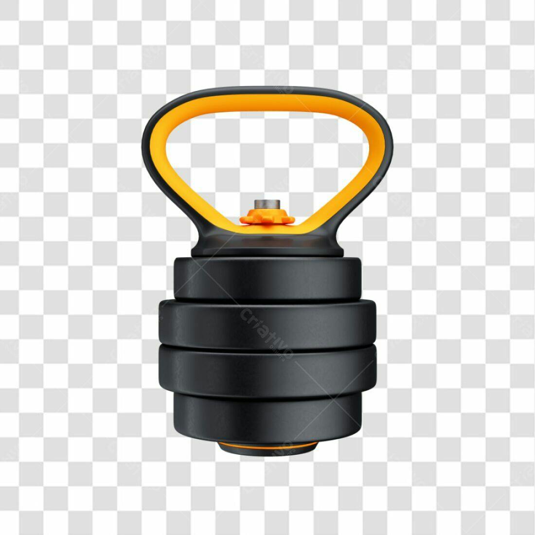 Icone Haltere Preto e Laranja PNG com fundo transparente