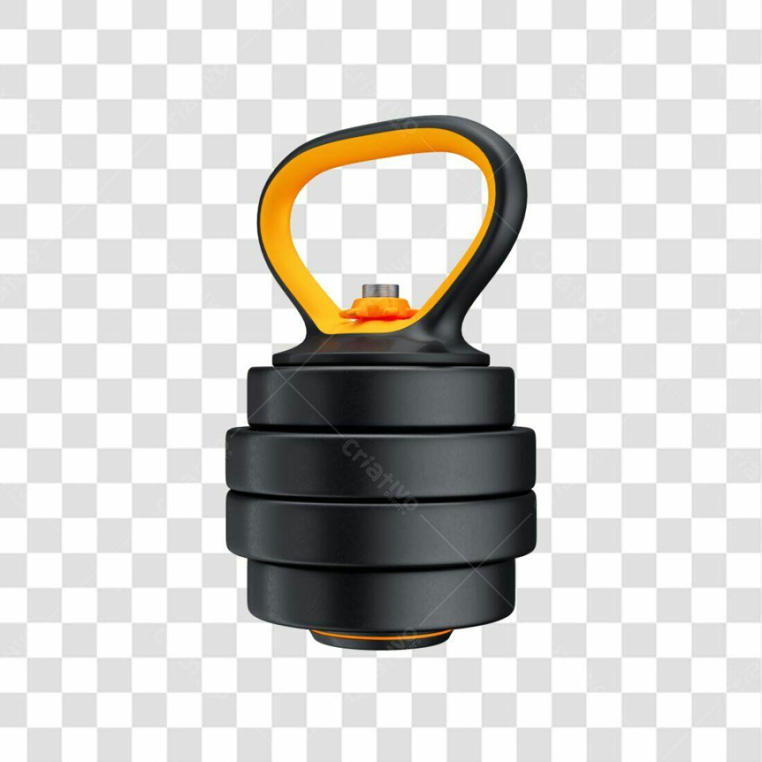 Icone Haltere Preto e Laranja PNG com fundo transparente