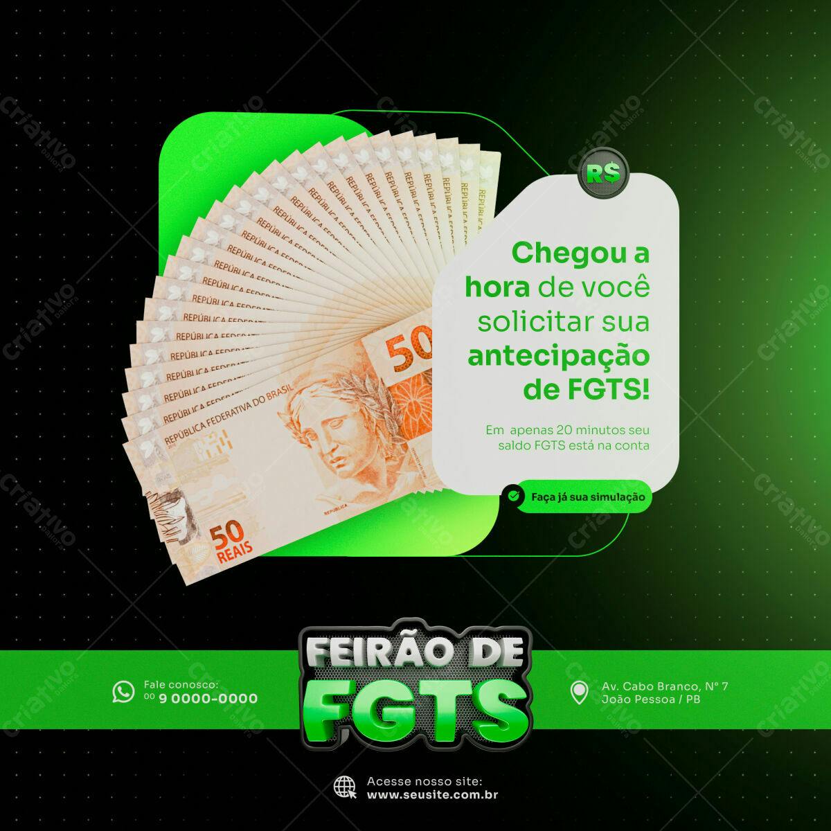 PSD para Anúncio de Feirão de FGTS Editável