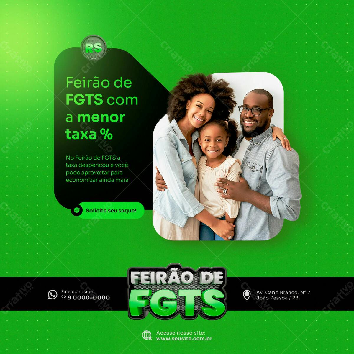 Postagem para Feirão do FGTS PSD Editável