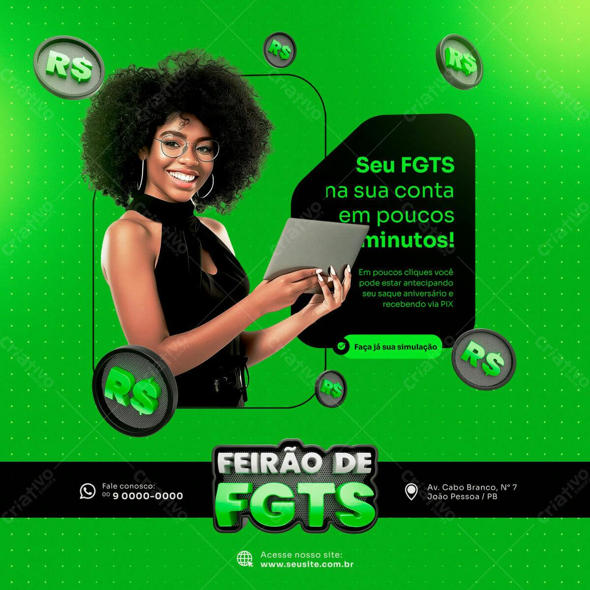 Flyer Feirão FGTS PSD Editável