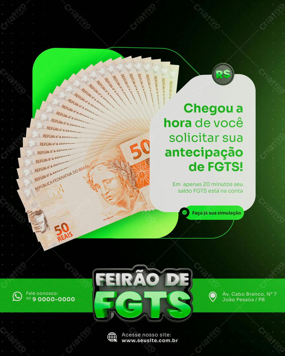 Flyer Feirão FGTS PSD Editável