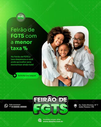 Fgts com a menor taxa de juros social media feed vertical