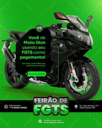 Fgts para compra de moto social media feed vertical