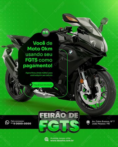 Fgts para compra de moto social media feed vertical