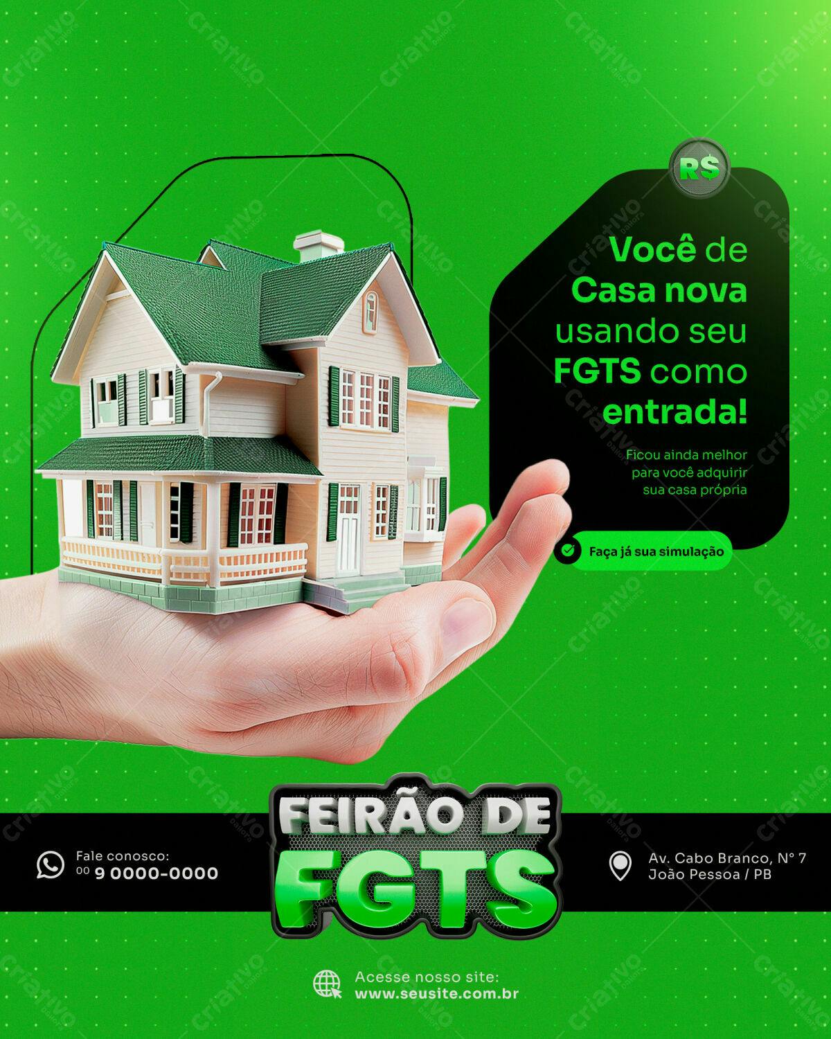 Flyer Feirão FGTS PSD Editável