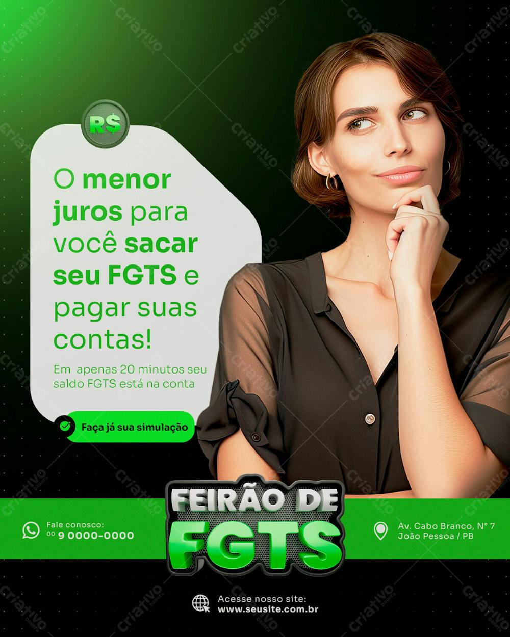 O Menor Juros Para Sacar Fgts Social Media Feed Vertical