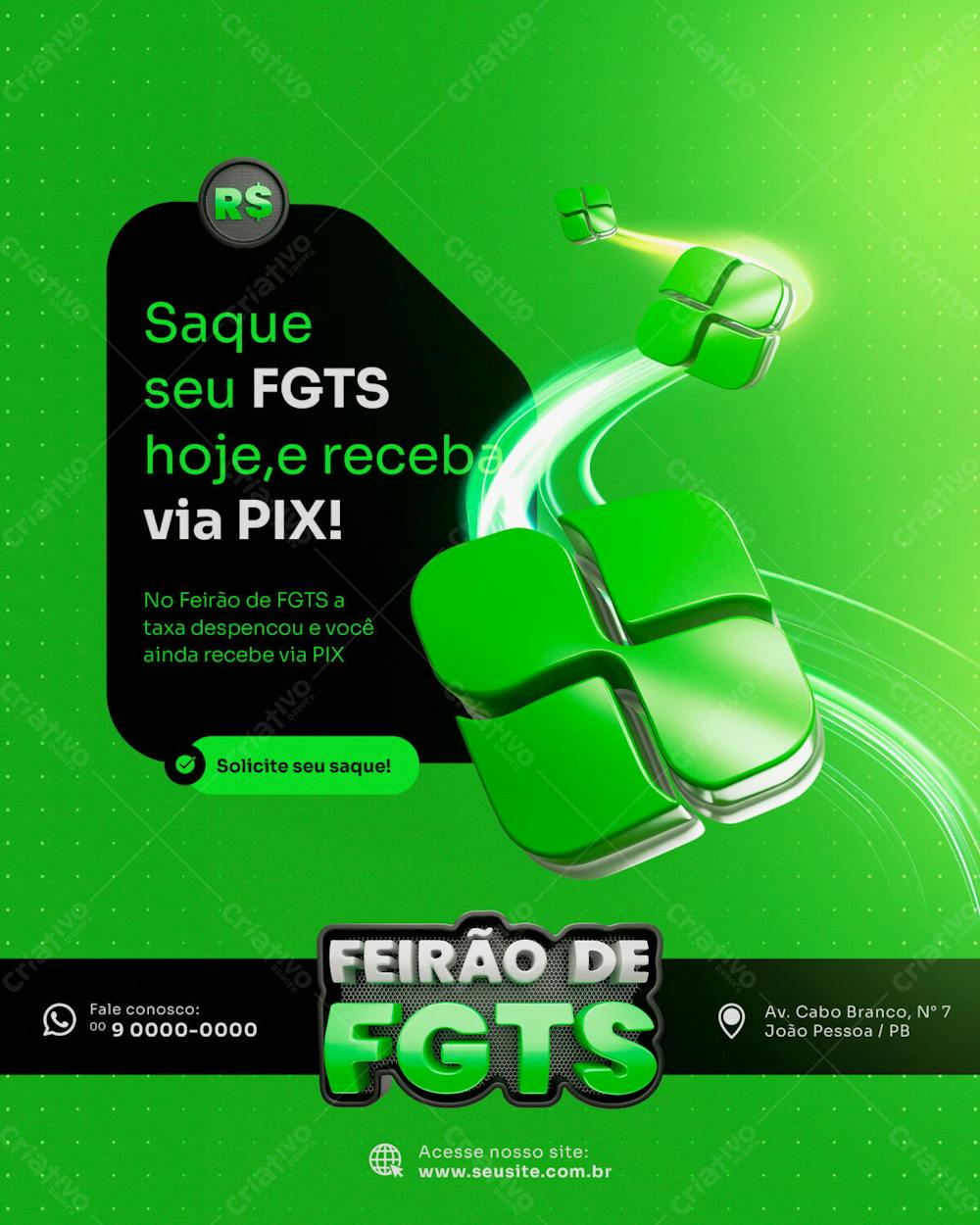 Saque Seu Fgts E Receba Via Pix Social Media Feed Vertical