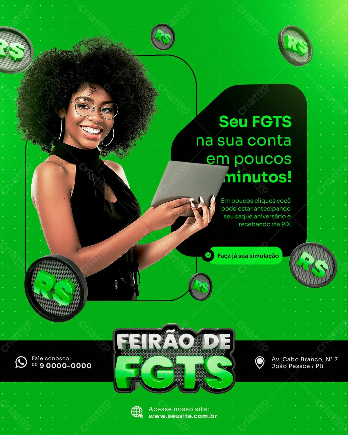 Post para Redes Sociais Feirão FGTS PSD Editável