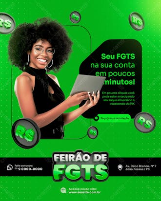 Seu fgts na conta em poucos minutos social media feed vertical