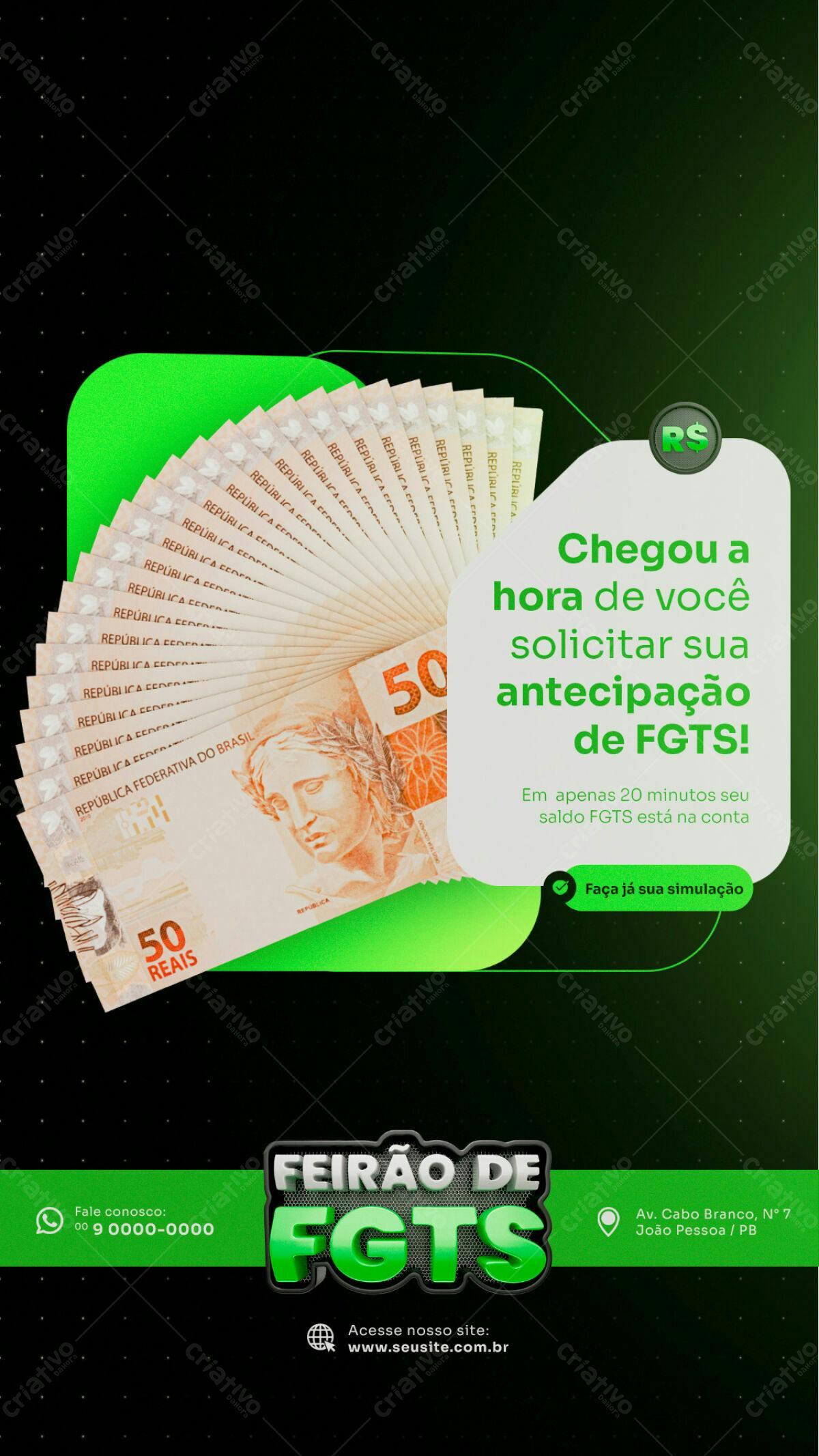 Flyer Antecipação FGTS PSD Editável