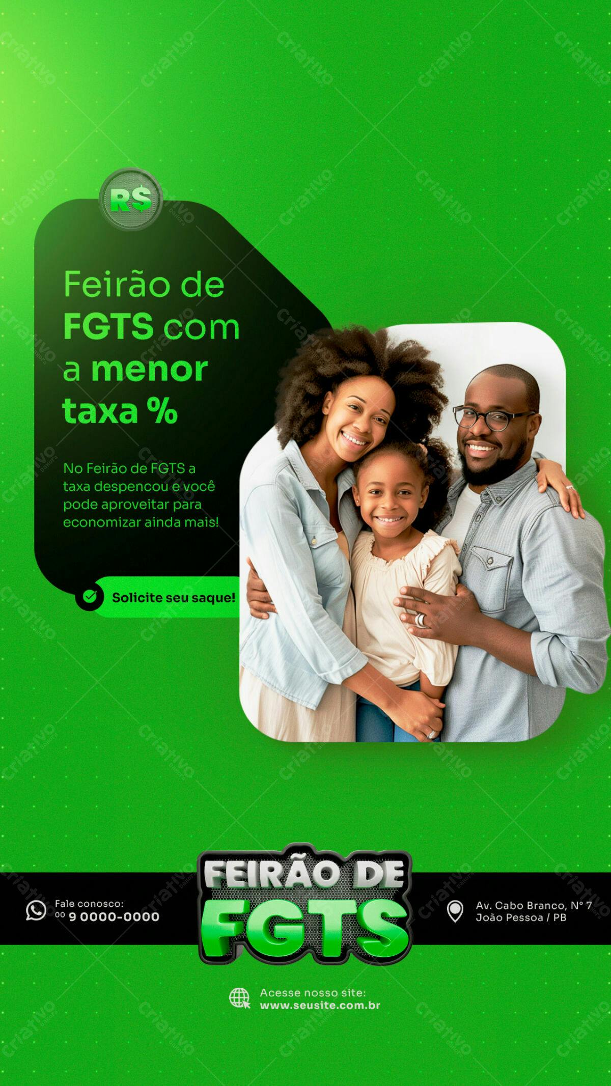 Flyer Feirão FGTS com Menor Taxa PSD Editável