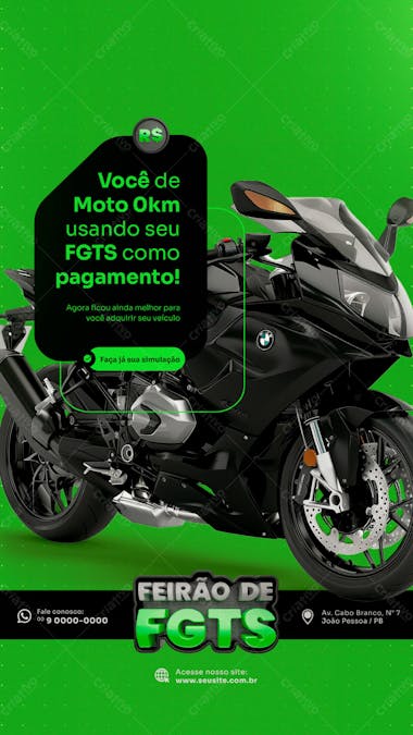 Fgts para compra de moto social media story