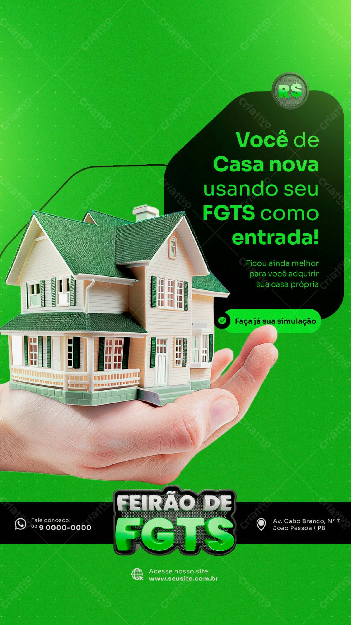 Flyer Feirão FGTS PSD Editável