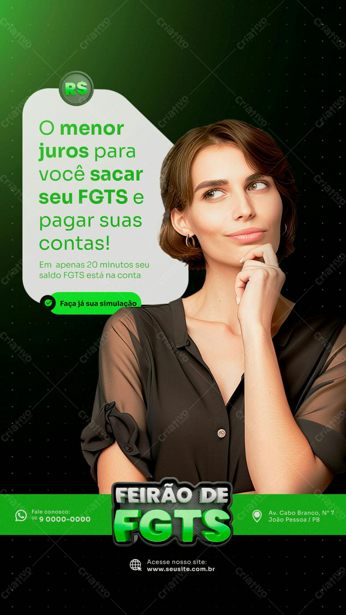Flyer Feirão FGTS PSD Editável
