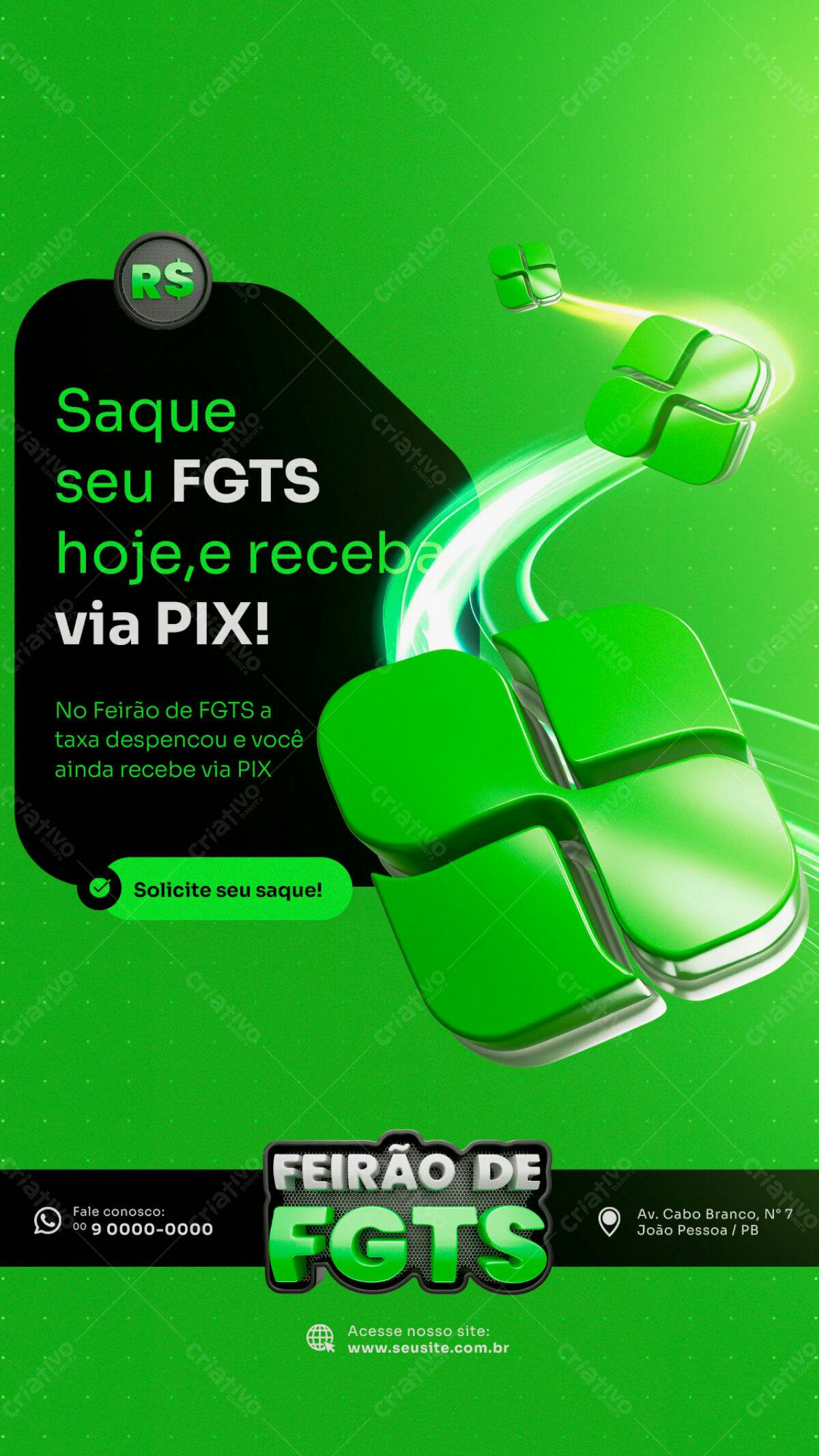 Flyer Feirão FGTS PSD Editável