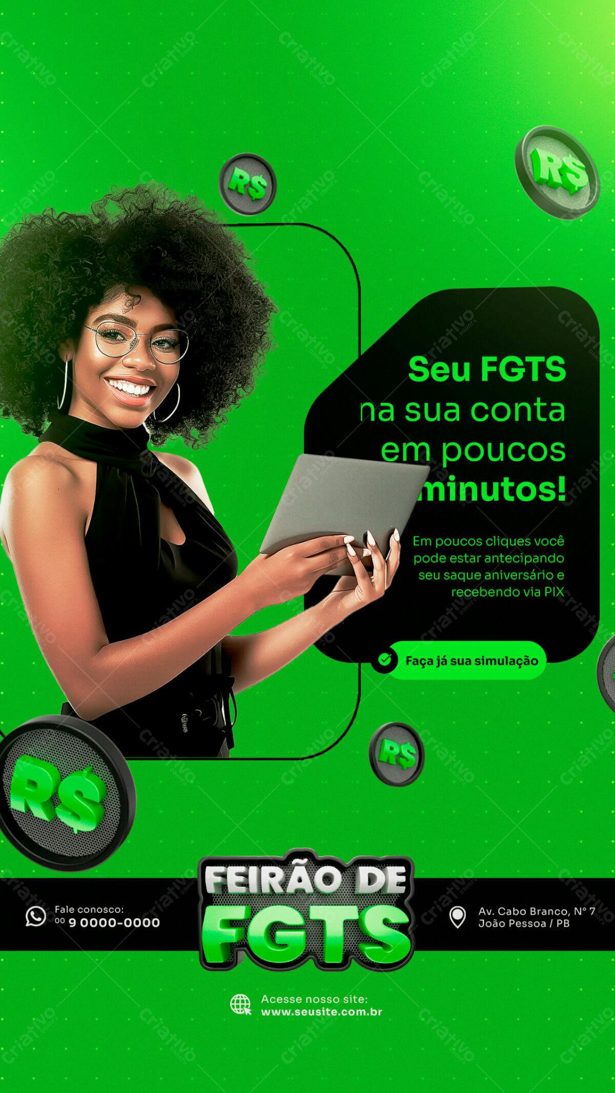 Flyer Feirão FGTS PSD Editável