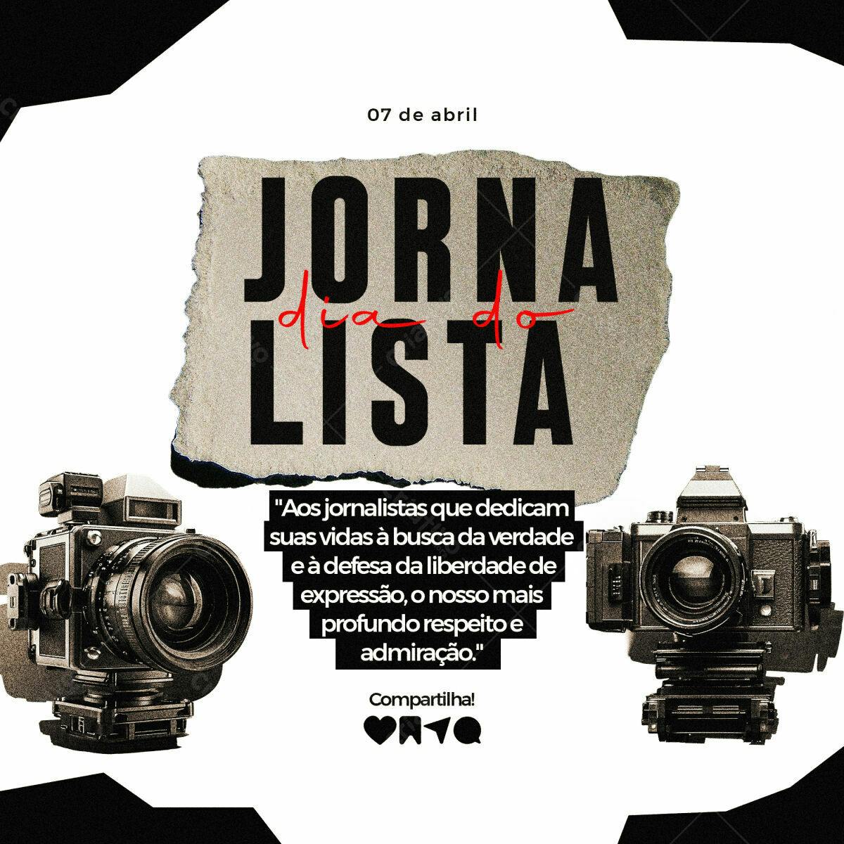 Postagem Dia do Jornalista PSD Editável