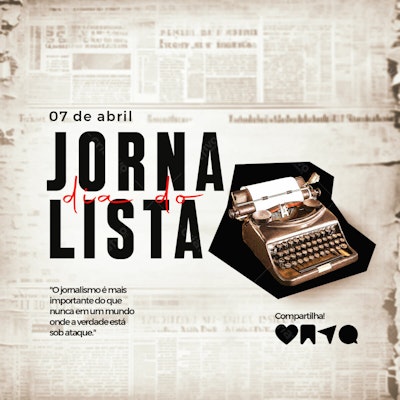 Flyer Dia do Jornalista PSD Editável