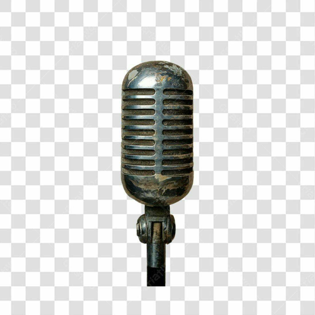 Icone Microfone Vintage PNG com fundo transparente