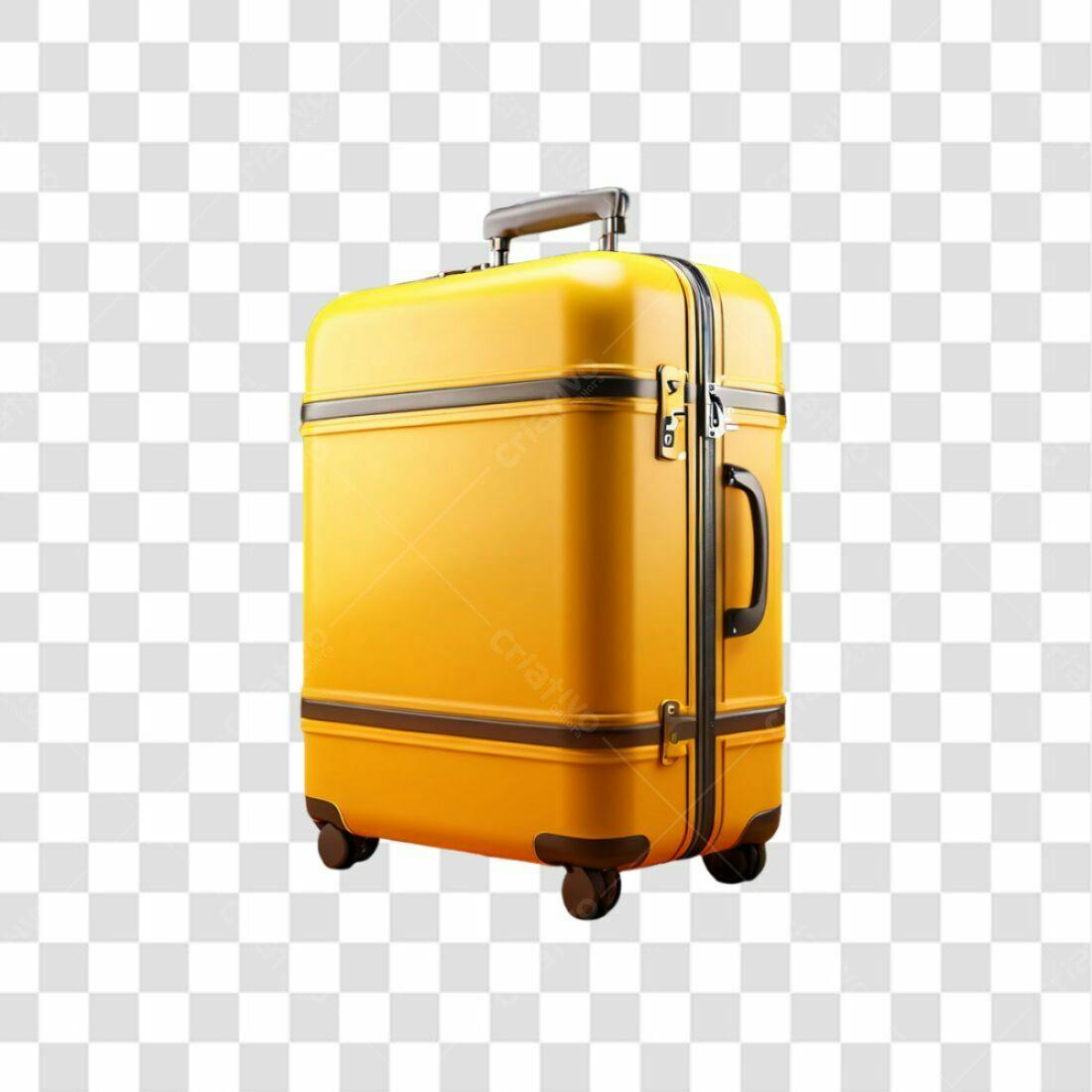 Icone de Mala de Viagem Amarela PNG com fundo transparente
