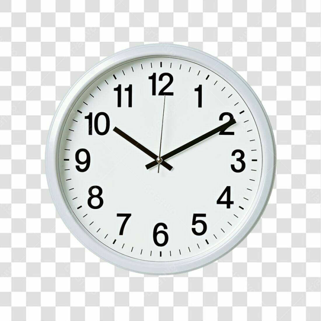 Icone Relógio Branco PNG com fundo transparente