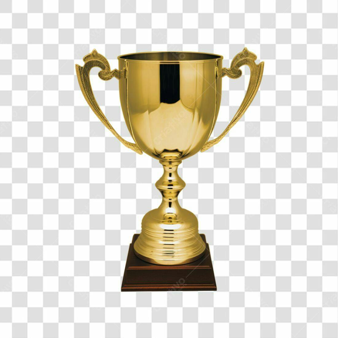 Troféu dourado PNG com fundo transparente