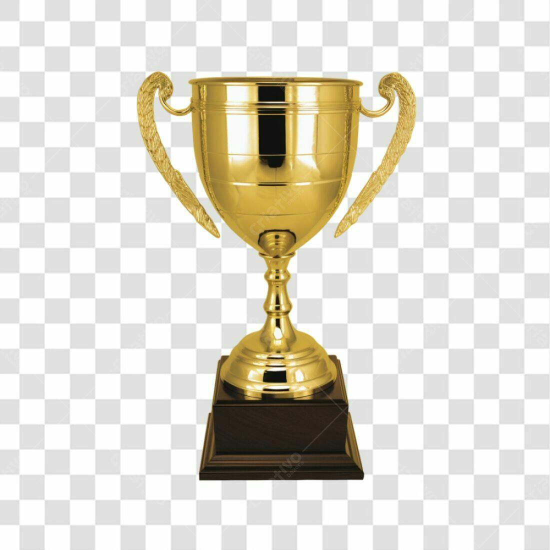 Troféu dourado PNG com fundo transparente