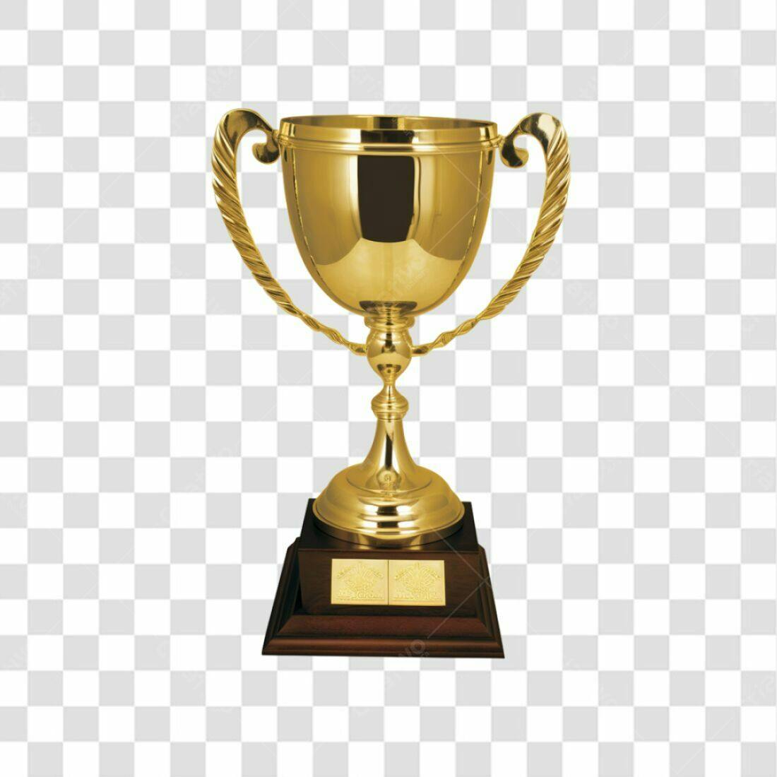 Troféu dourado PNG com fundo transparente
