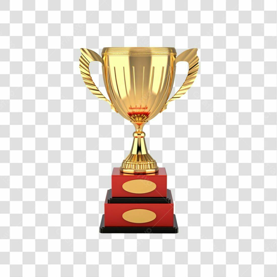 Troféu Ouro e Vermelho PNG com fundo transparente