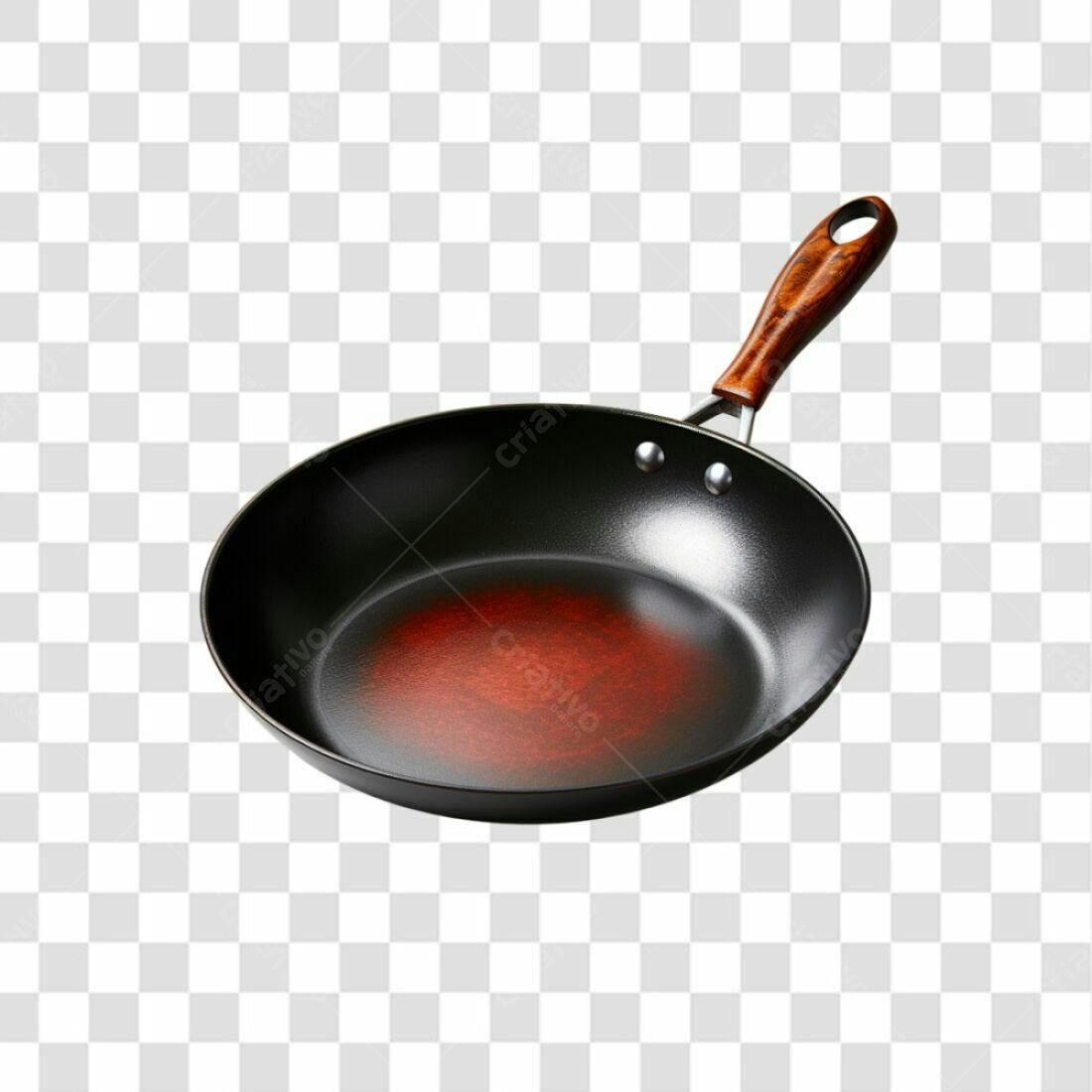 Icone de Frigideira Preta e Vermelha PNG com fundo transparente