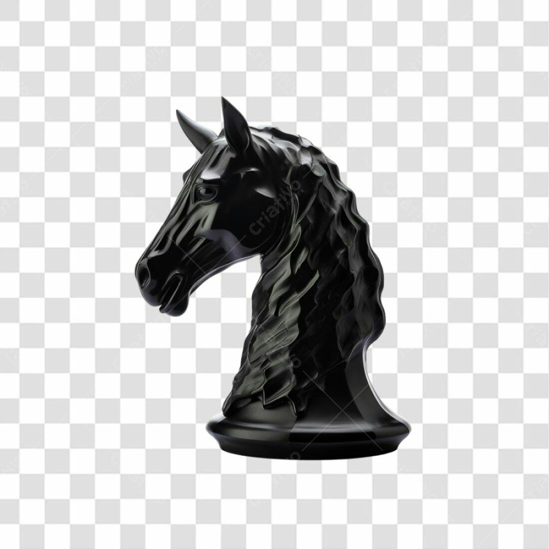 Icone Cavalo Preto PNG com fundo transparente