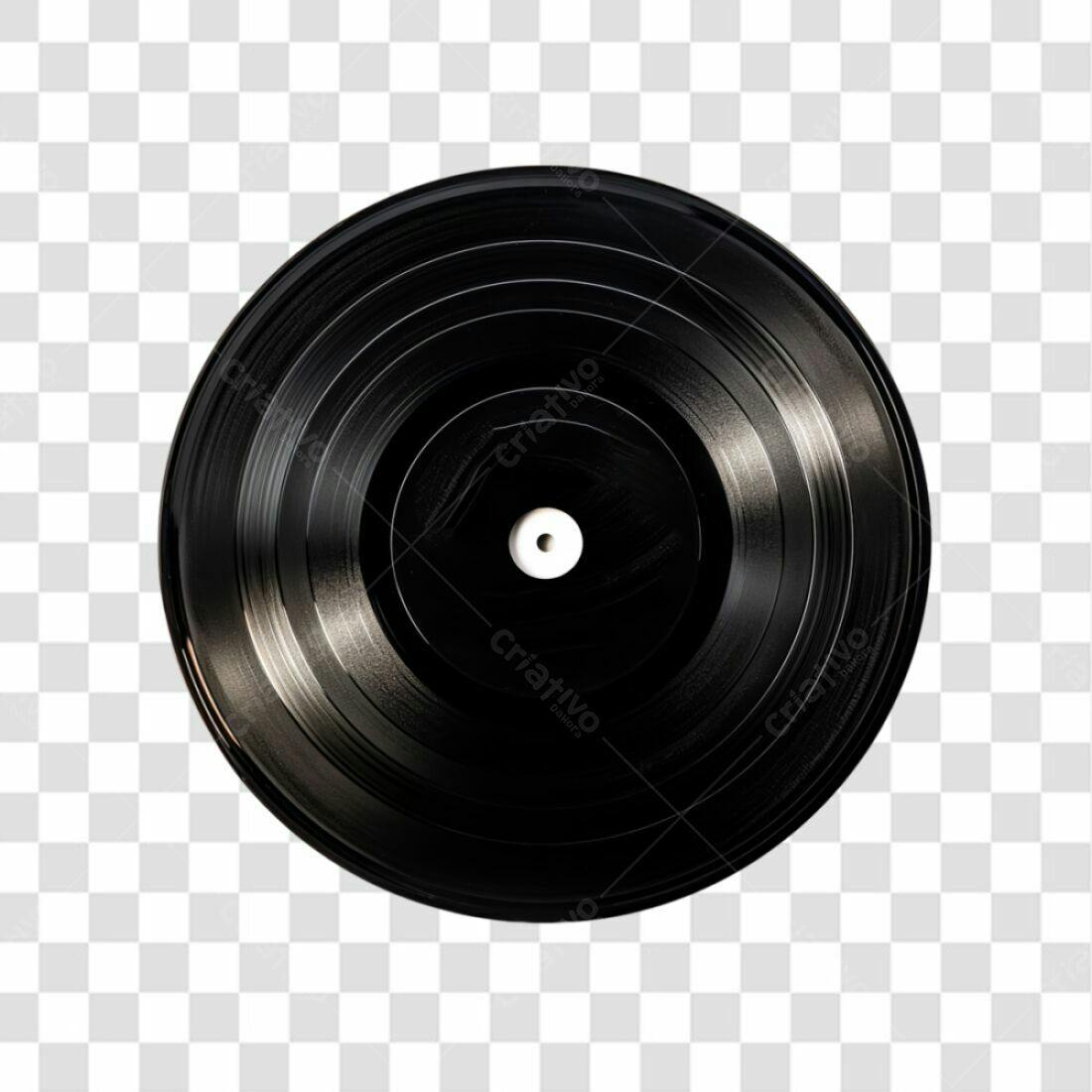 Icone Vinil Disco Preto PNG com fundo transparente
