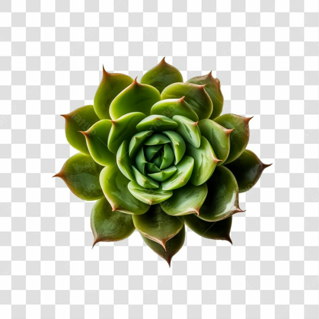Icone suculenta verde PNG com fundo transparente