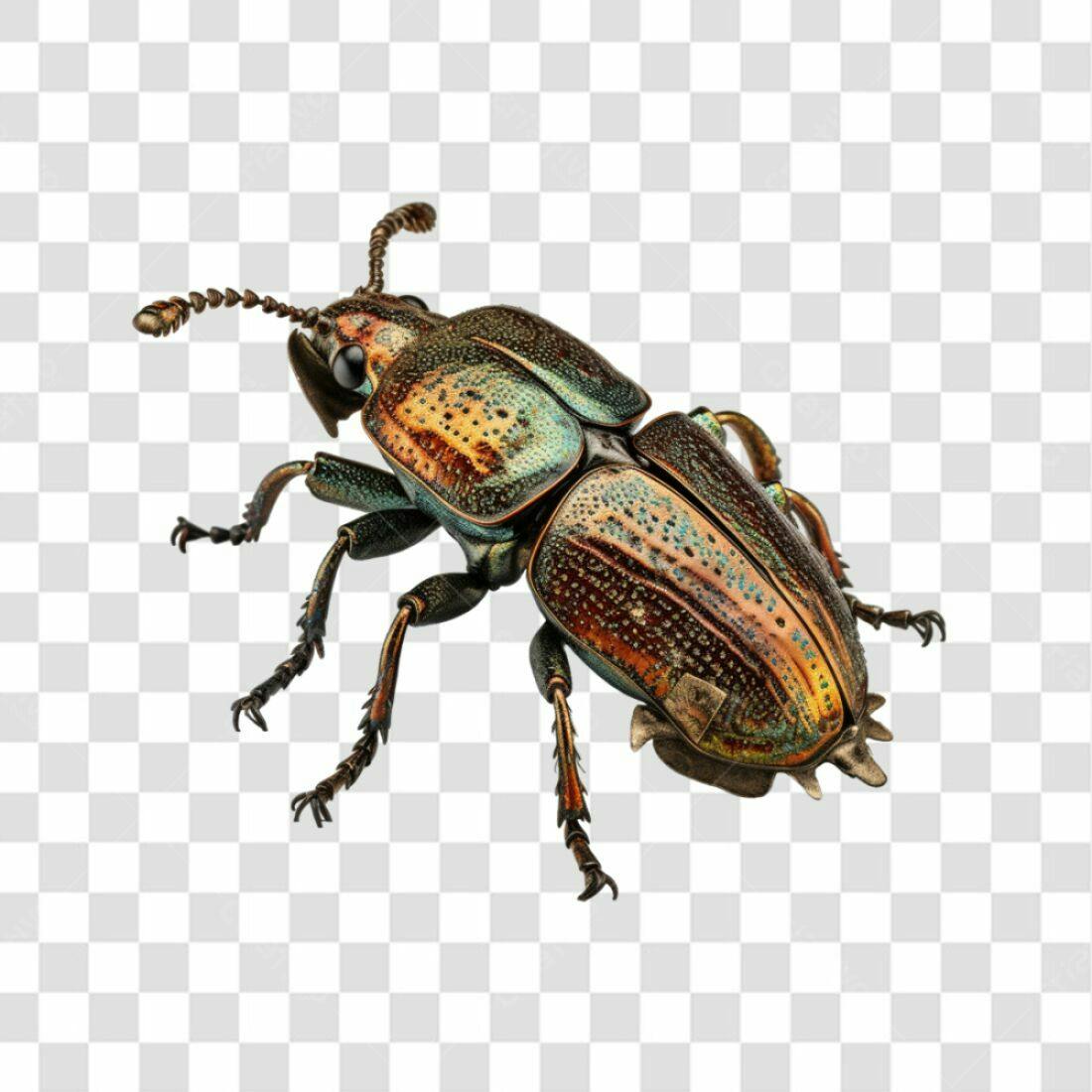 Icone Besouro Verde e Marrom PNG com fundo transparente
