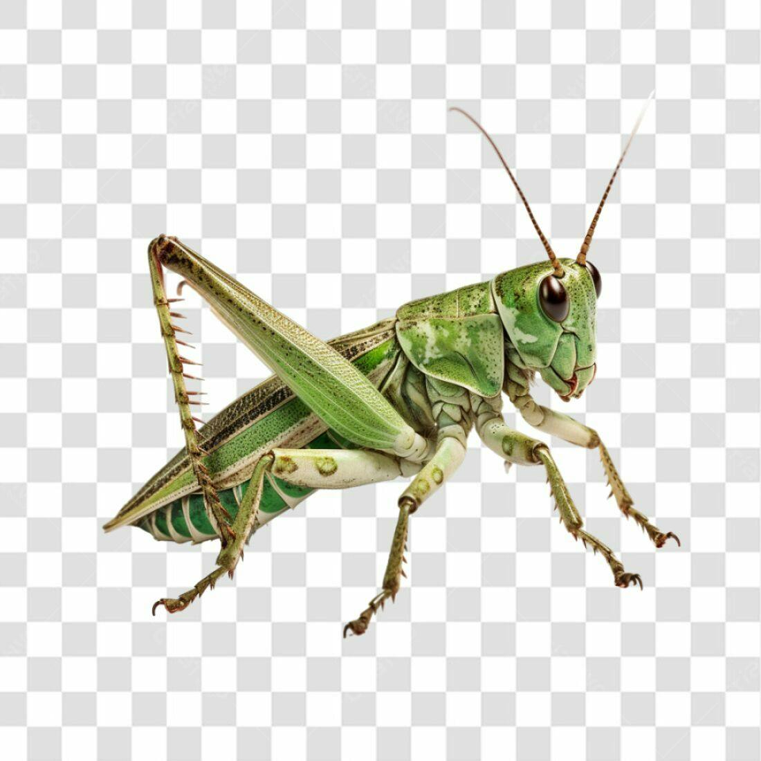 Icone Inseto Gafanhoto Verde PNG com fundo transparente