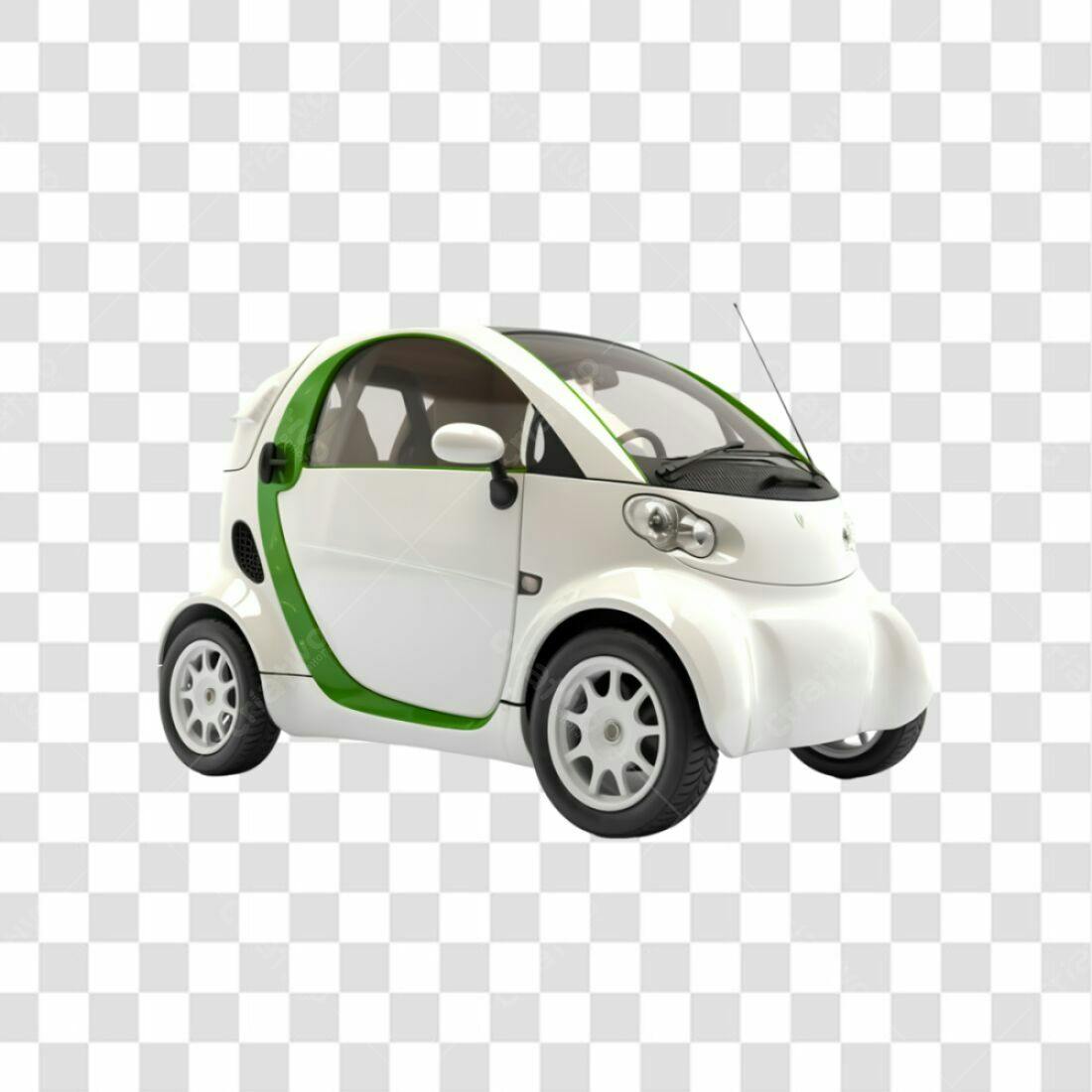 Icone Carro Elétrico Verde e Branco PNG com fundo transparente